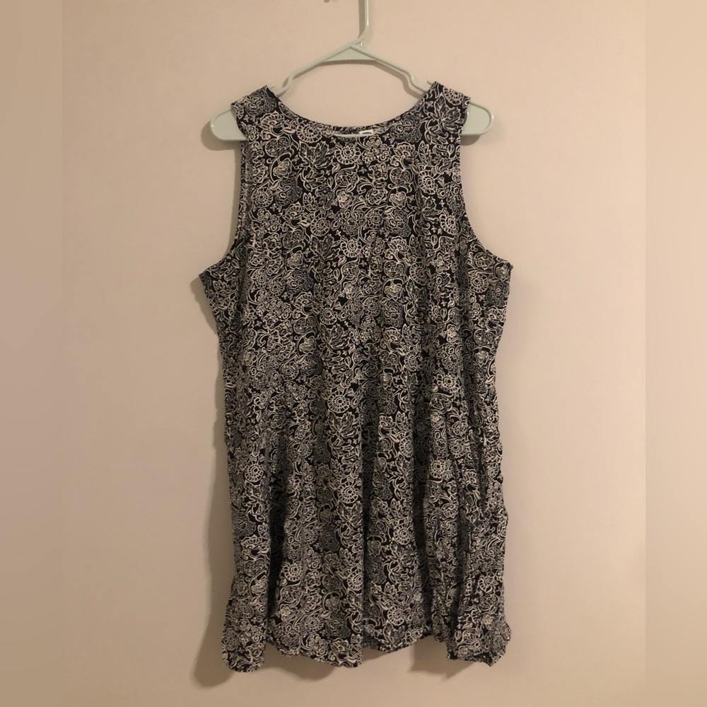 Old Navy - Black and White Floral Mini Dress
